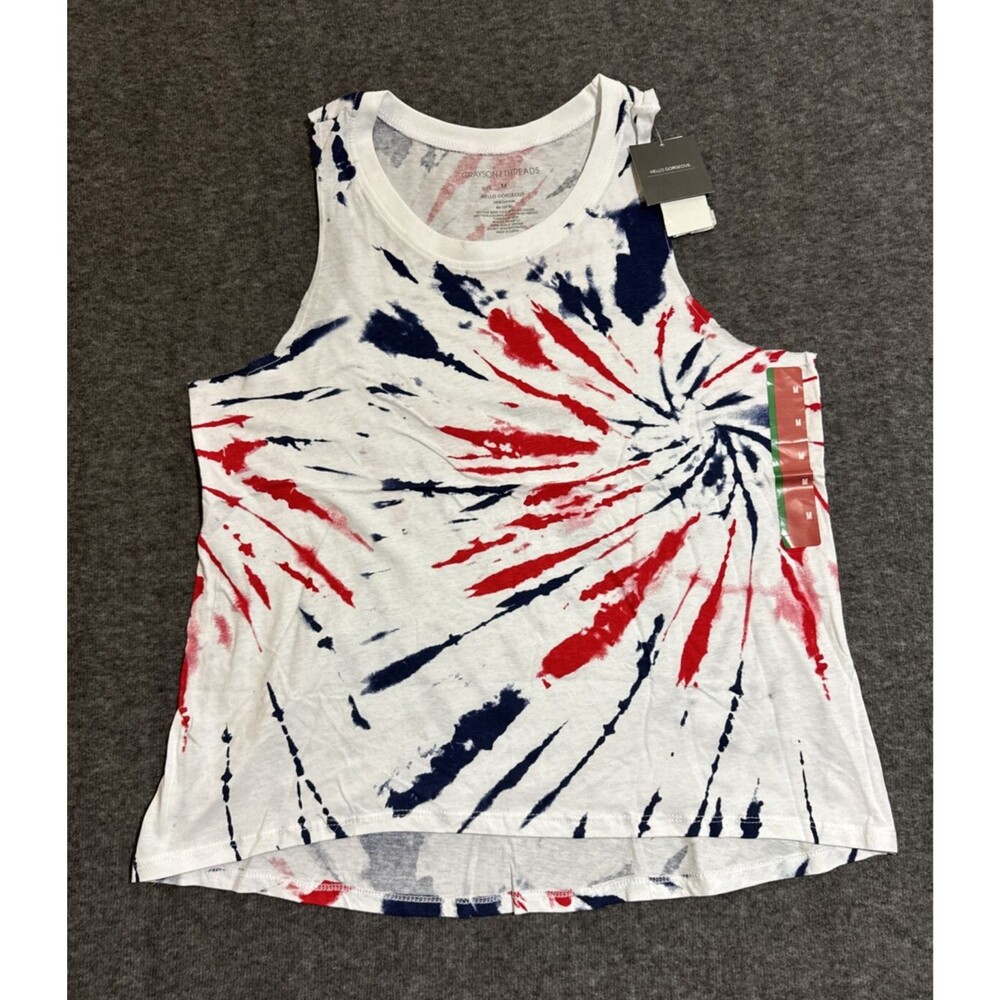 Men's Grayson Threads Tank Top Tie Dye White Medium